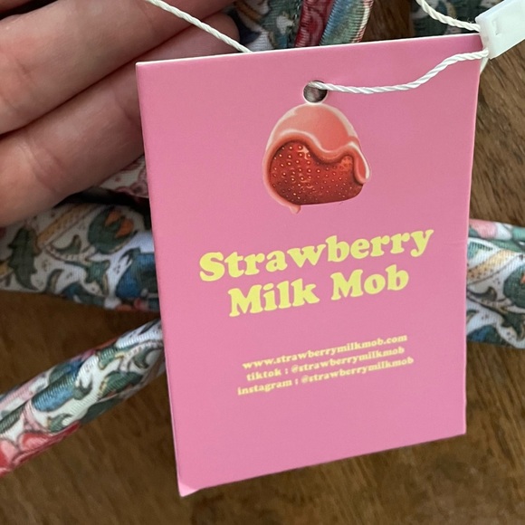 NEW Strawberry Milk Mob Lemon Vines Multi-way Tie bikini top Bathing Suit Swim 2 - Picture 7 of 8